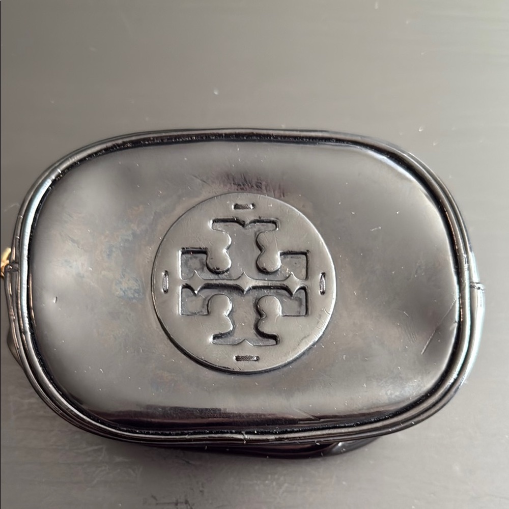 Tory Burch Black Logo Cosmetic Pouch